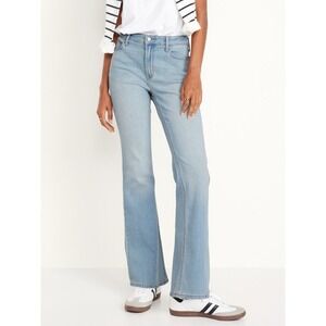 Old Navy Size 14 Jean High Waisted Rise WOW Flare Blue Denim Light Wash Grunge‎